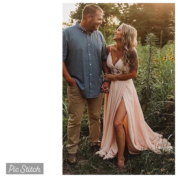 New Prom dress long formal dress wine red corset & lace top chiffon tulle skirt. - Picture 5 of 10